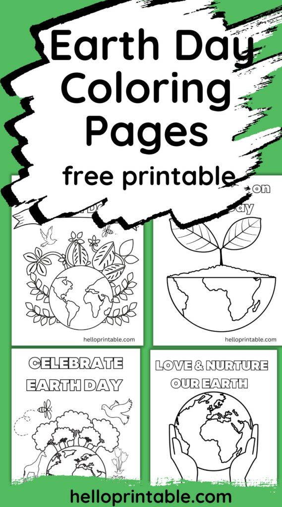 Earth Day free printable coloring pages for kids 