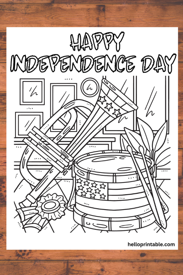 happy independence day july 4th coloring page 