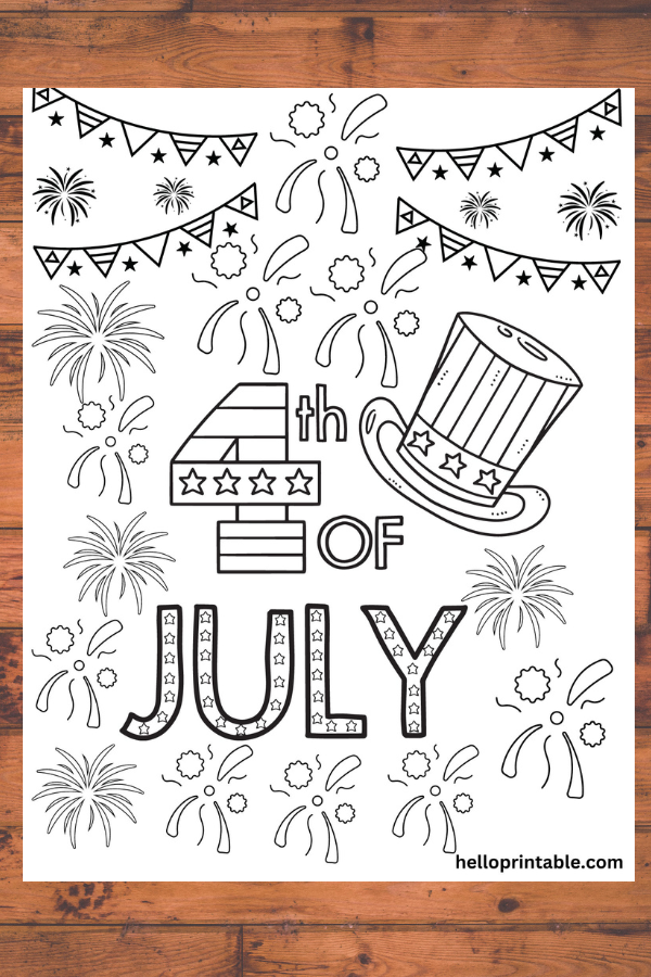 4th of july free coloring page 