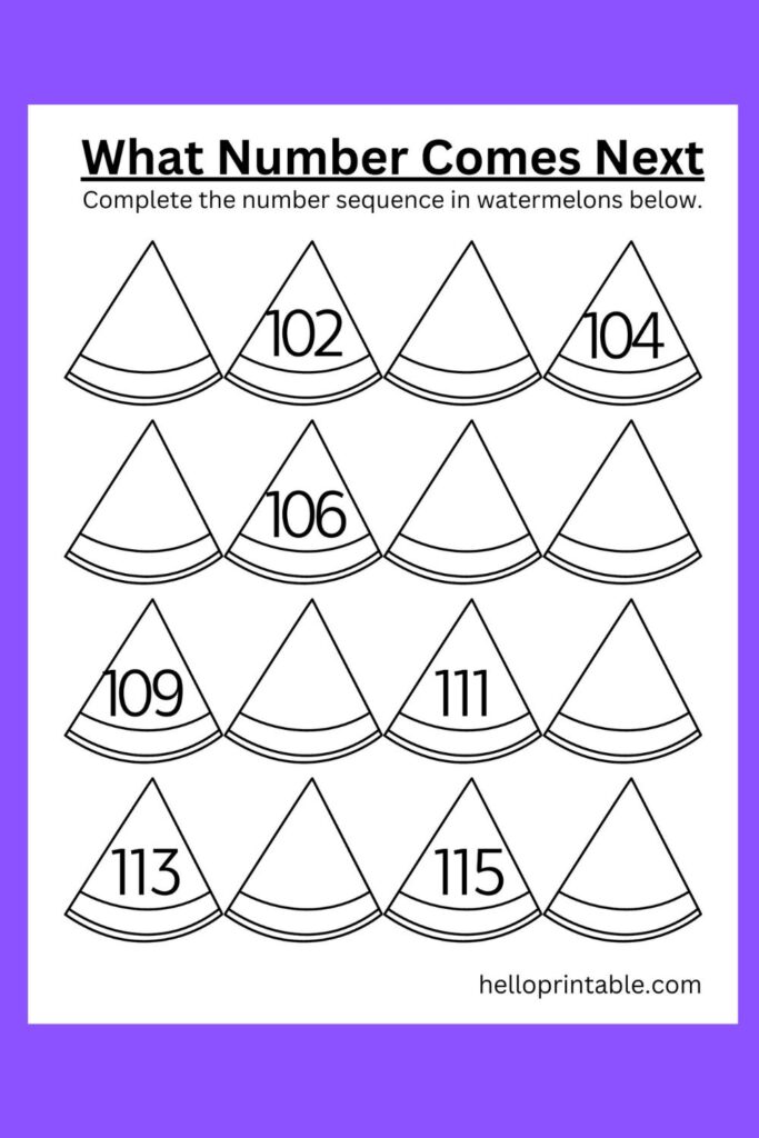 3-digit find the missing number worksheet - What number comes next