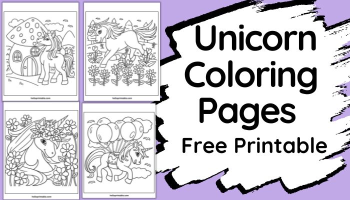 Unicorn Coloring Pages for Kids