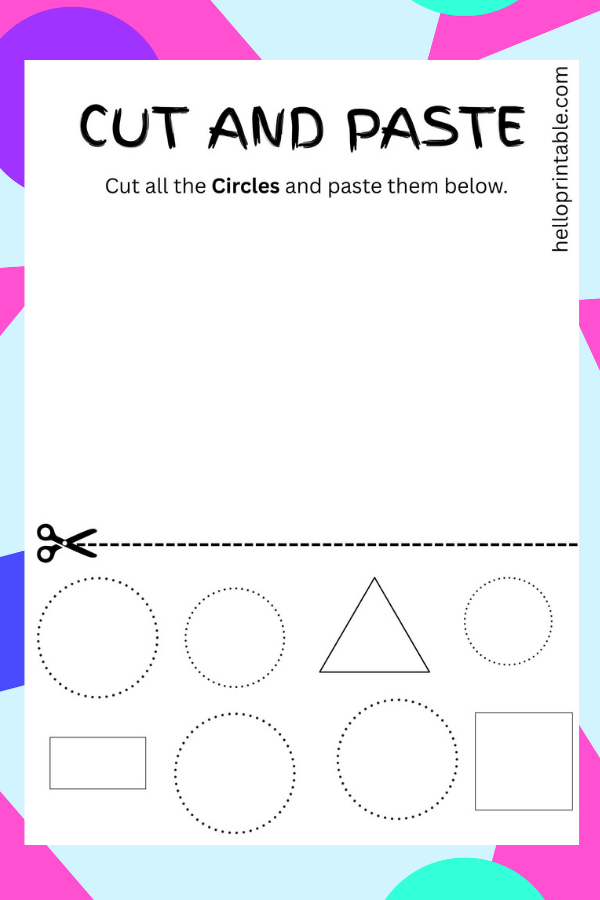 Circle cutting printable worksheet