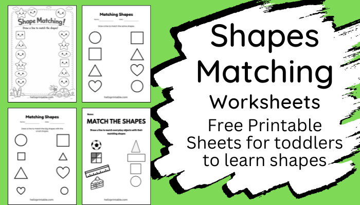 Shapes Matching Worksheets for Kids