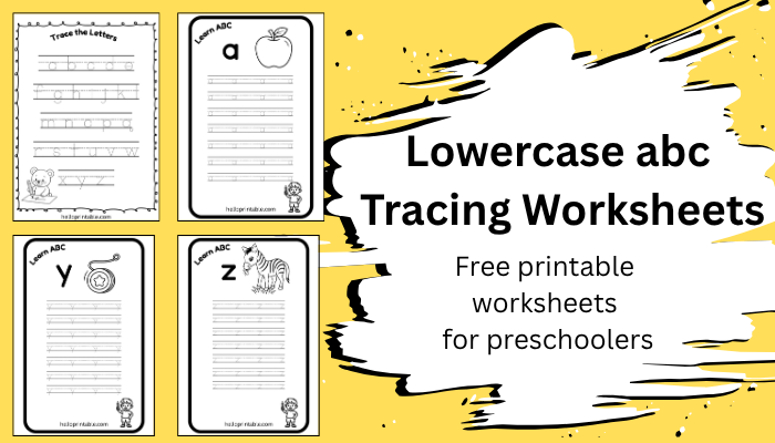 Free Printable Lowercase Alphabet Tracing Worksheets for Kids