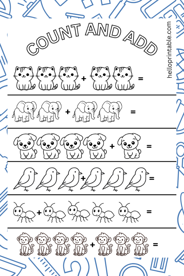 printable count the animals worksheets