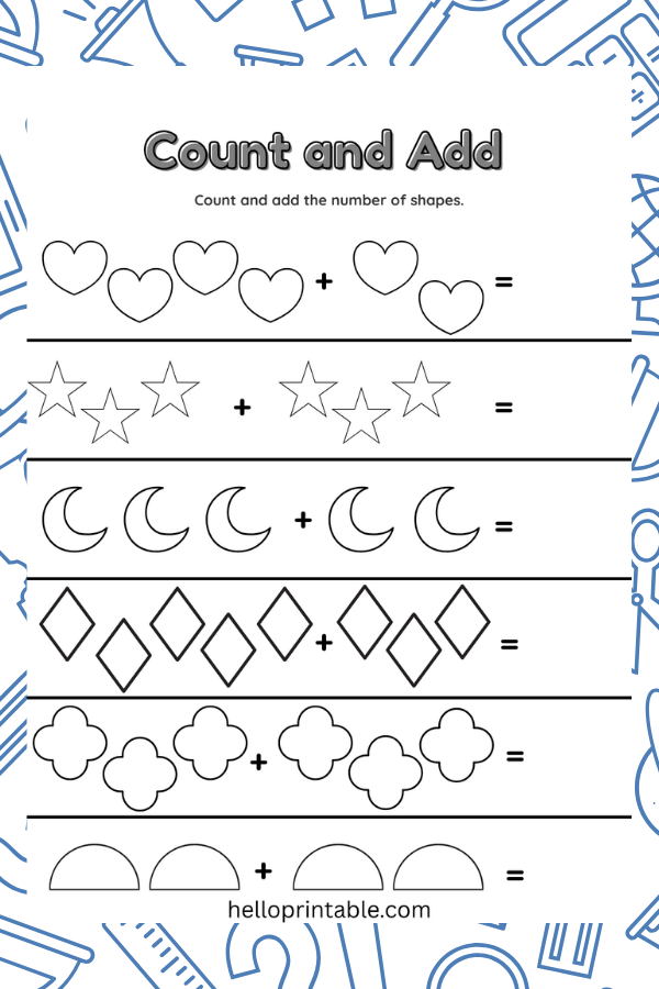 count the shapes worksheet
