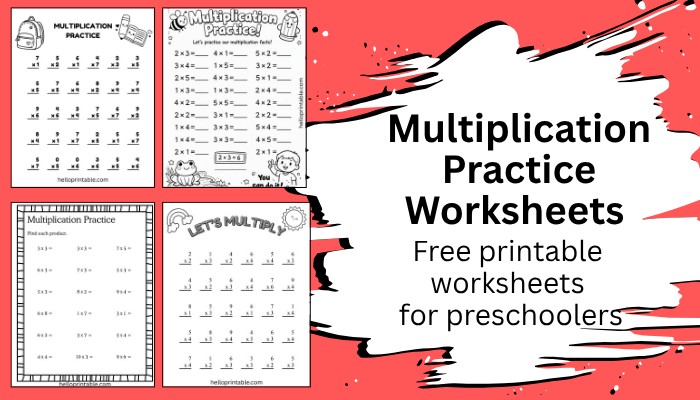 Free Printable Multiplication Practice Worksheets for Kids