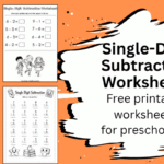 single digit subtraction worksheet compilation