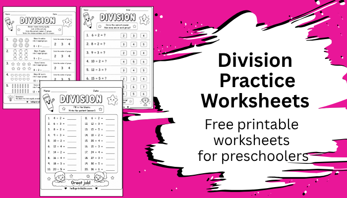 Free printable division worksheets for kids with picture-based beginner division activities