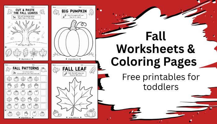 free printable fall worksheets for preschoolers and toddlers