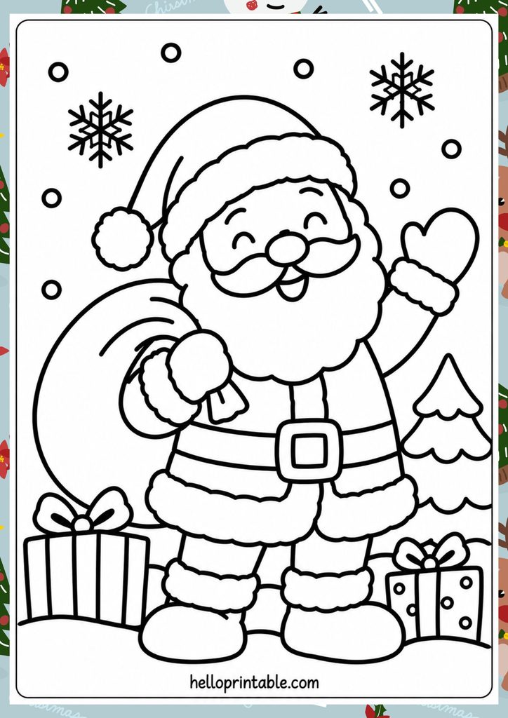 santa claus coloring page for toddlers