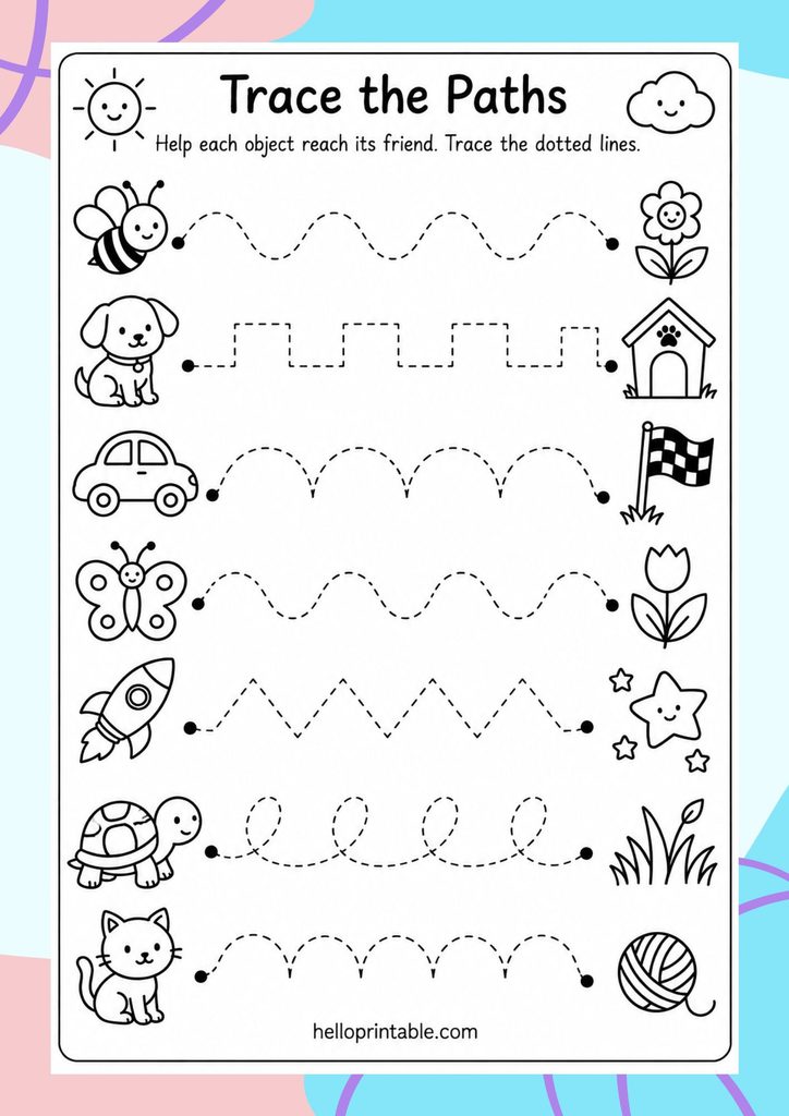 multiple pattern tracing worksheet